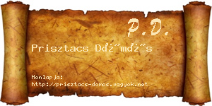 Prisztacs Dömös névjegykártya